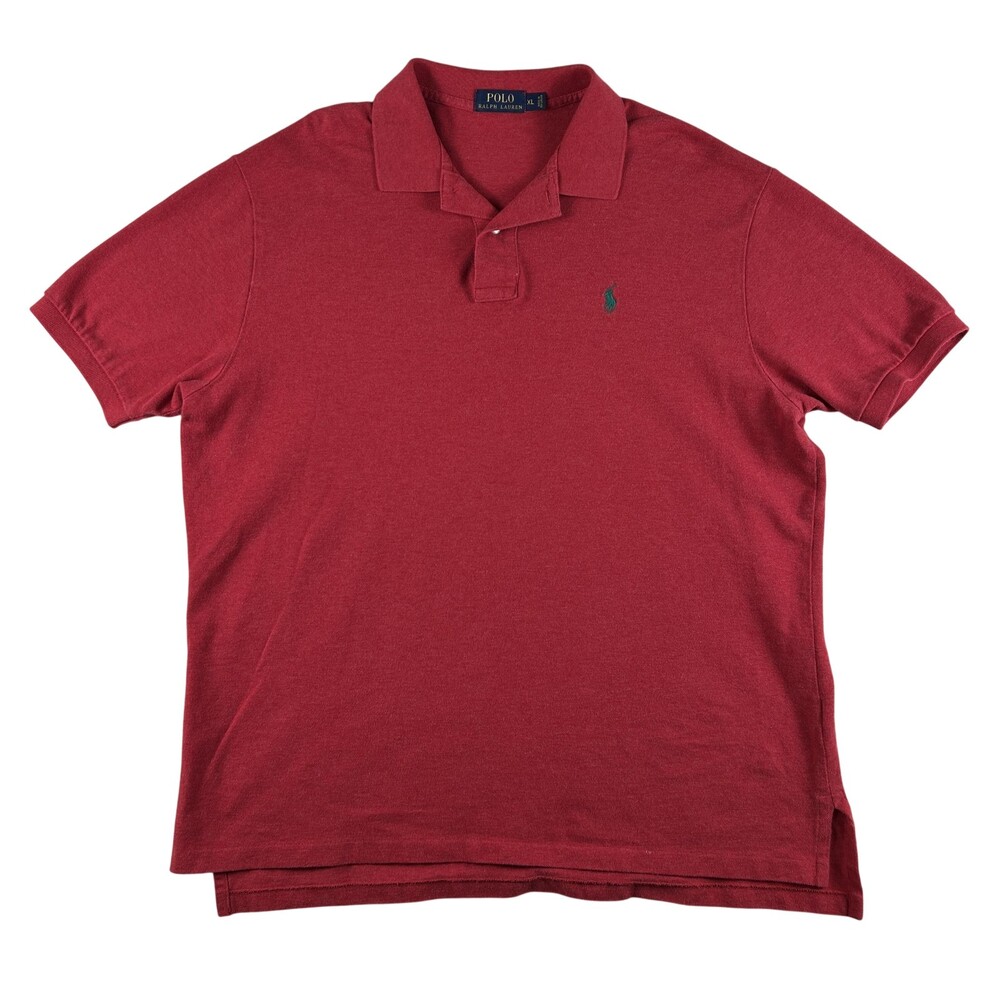 Polo Ralph Lauren Polo Shirt Mens XL Red Solid Pony Logo Cotton Casual